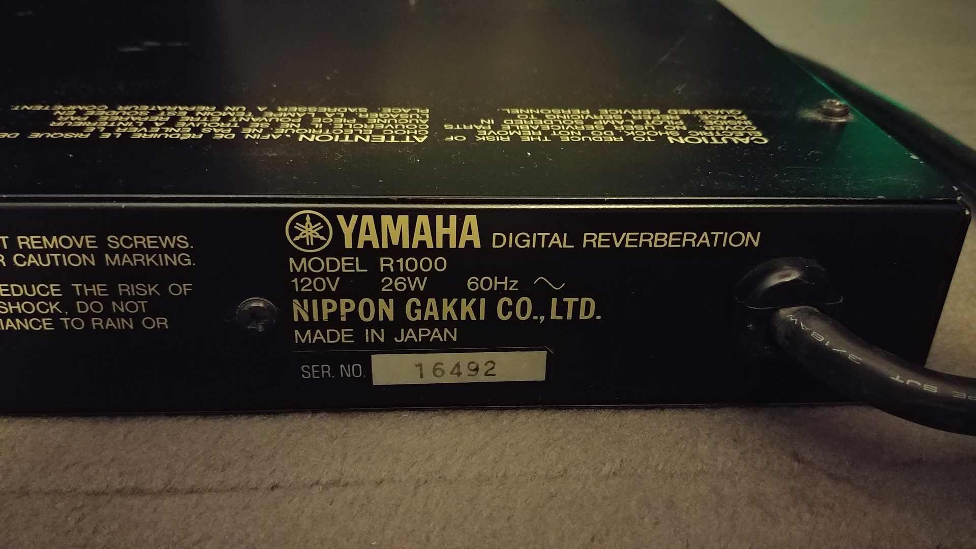 1984 Yamaha R1000 Digital Reverberation Manufactured
